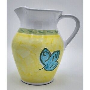 Italian Hand Painted Pitcher ~ Caleca Pottery ~ Made in Italy